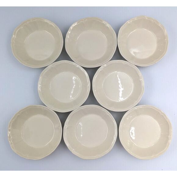 Wedgwood Queens Plain Fruit Dessert Bowl Set of 8 Bowls Cream 5 1/8" England - Picture 1 of 10